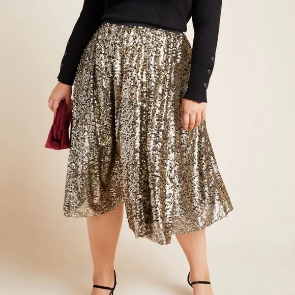 Maeve by Anthropologie Orleans Sequined Mini Skirt NWT 2X - Picture 1 of 12